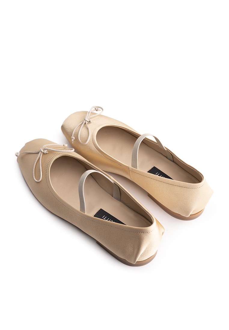 Балетки Balerina сатинові зі шкіряною підошвою